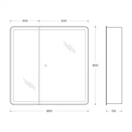 Зеркало-шкаф BelBagno SPC-MAR-800/800-2A-LED-TCH