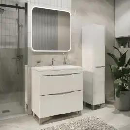 Тумба под раковину Grossman Виста 80 напольная, белая глянцевая (108066)