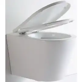 Унитаз подвесной CeramaLux NS-5178, безободковый с сиденьем микролифт Белый