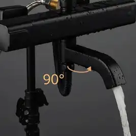 Душевая система Gappo G2491-6  с тропическим душем и термостатом, Черный матовый