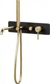 Смеситель для ванны Allen Brau Priority 5.31A05-31GB (с внутренней частью) черный/золото