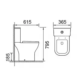 Унитаз-компакт Azario Nigel AZ-55T напольный, безободковый, слив