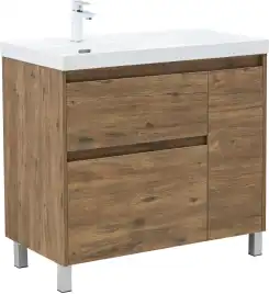 Тумба под раковину Aquanet Nova Lite 2.0 90 напольная, дуб рустикальный, правая, 346345