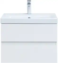 Тумба под раковину Aquanet Беркли 60 белый глянец (2 ящика) 302349