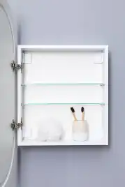 Зеркальный шкаф Aquanet Монте 50 белый, с LED подсветкой, 344787