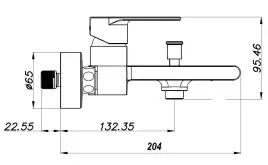 Смеситель для ванны Azario DELANO AZ-15840511, однорычажный, с коротким изливом, Хром