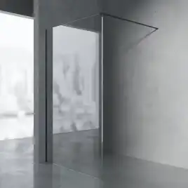 Душевая перегородка AVS Walk In 120 профиль черный, стекло прозрачное, 803-0014-200-12-BM-T