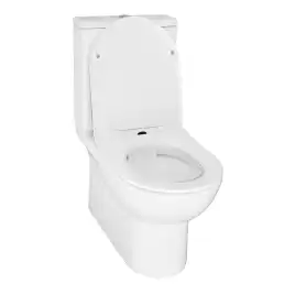 Унитаз-компакт Azario Ambra AZ-848 напольный, безободковый, в комплекте с бачком и сиденьем микролифт, Белый глянцевый