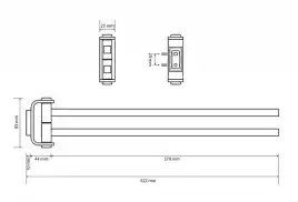 Полотенцедержатель двойной поворотный 2,5 см BEMETA SOLO хром 139104102