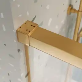 Душевая шторка на ванну CEZARES TANDEM-SOFT-VF-2-180/145-C-BORO-IV стекло Прозрачное, профиль Брашированное золото