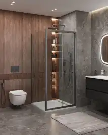 Душевой уголок CEZARES MOLVENO-AHF-31-100/90-C-GM-IV стекло Прозрачное, профиль Оружейная сталь