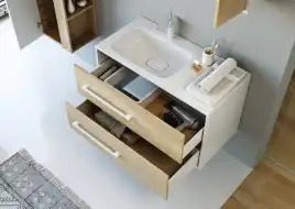 Тумба с раковиной подвесная Aqwella 5 Stars Miami 90 см, Mai.01.09/L, цвет Дуб сонома