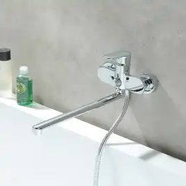 Смеситель для ванны Aquatek Ника AQ1842CR с длинным изливом, Хром