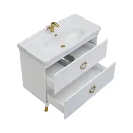 Тумба под раковину Grossman Атрио 105 напольная, белая глянцевая (1010501)