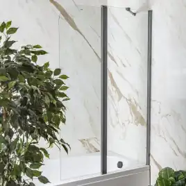 Шторка на ванну AVS Асти Дуо 100 см правая профиль оружейная сталь, прозрачное стекло, 803-0016-150-5545R-WS-T