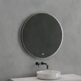 Зеркало с подсветкой AVS AZ 80 см, антипар, оружейная сталь