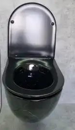 Унитаз подвесной Ceramalux 2212BM с сиденьем микролифт Черный мрамор