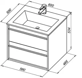 Тумба под раковину Aquanet Lino 60 белый матовый 253901