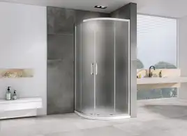 Душевой уголок ABBER Schwarzer Diamant 80х80 см, AG01080M, профиль хром, стекло матовое