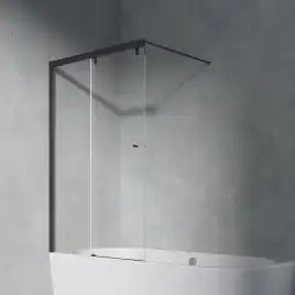 Шторка на ванну AVS Перла 100 L профиль черный матовый, стекло прозрачное, 803-0018-150-5249L-BM-T
