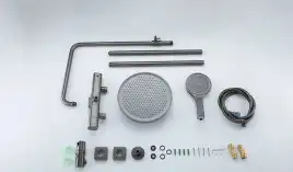 Душевая система Gappo G2495-79 с тропическим душем и термостатом, Оружейная сталь