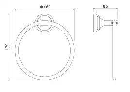 Держатель полотенец кольцо Aquatek Классик AQ4512PG, Золото глянцевое