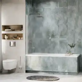 Шторка для ванны WasserKRAFT Berkel 48P 80 см, 48P01-80LM, профиль Хром, стекло Матовое