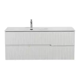 Тумба под раковину Cezares DUET-N 120 см, DUET-N-1200-2C-SO-BL-L подвесная, Bianco Lucido