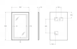 Зеркало BelBagno SPC-KRAFT-500-800-SENS-NERO