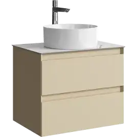 Тумба с раковиной подвесная Aqwella Geometria 65 GE01652MD+STG662X476MW, со столешницей мрамор белый, цвет морская дюна