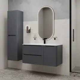 Шкаф пенал IDDIS Edifice 40 EDI40D0i97 подвесной, Темно-серый