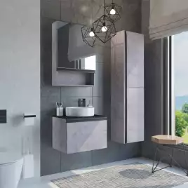 Тумба с умывальником Comforty Эдинбург 60 Бетон светлый, 00-00002782