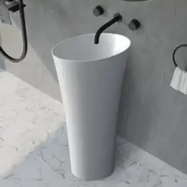 Раковина напольная ABBER STEIN 50х50х90 AS2509-H, круглая, белая матовая