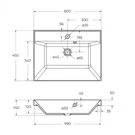 Раковина из искусственного камня BelBagno BB600/450-LV-ART-AST-NERO