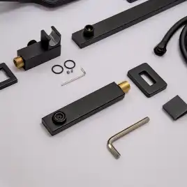 Встраиваемая душевая система AVS CUBE 811-241-MB с изливом, черный матовый