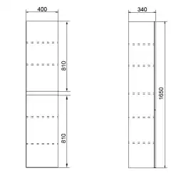 Шкаф-пенал Azario Мила 40 CS00080413, подвесной, Белый матовый