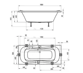 Акриловая ванна Ravak CAMPANULA II 180х80 CB21000000 прямоугольная, Белая