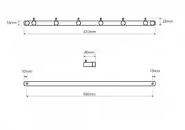 Планка с 6 крючками 41 см BEMETA NEO Нержавеющая сталь 104606115