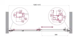 Душевая дверь BelBagno LUCE-BF-1-140-C-Cr стекло прозрачное, профиль Хром