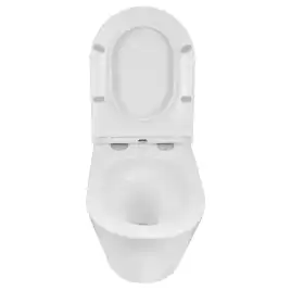 Подвесной унитаз Azario Teramo AZ-0053-UQ3 безободковый, смыв Торнадо, в комплекте с сидением микролифт, Белый глянцевый