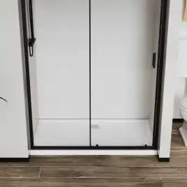 Душевая дверь Vincea City 150 VDS-5CT150CLB, раздвижная, профиль черный, стекло прозрачное