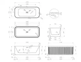 Акриловая ванна Abber 170х75 AB9411-1.7, отдельностоящая, Белая глянцевая