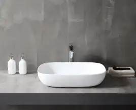 Раковина накладная ABBER STEIN 60х40х13 AS2620, прямоугольная, белая матовая