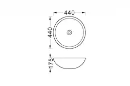 Раковина накладная Aquatek 44х44х17,5 AQ5354-MG, Серая матовая