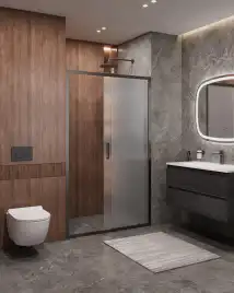 Душевая дверь CEZARES MOLVENO-BF-1-120-P-GM стекло Матовое рифленая, профиль Оружейная сталь