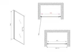 Душевая дверь Abber Sonnenstrand 70 см, AG04070, профиль Хром, стекло Прозрачное
