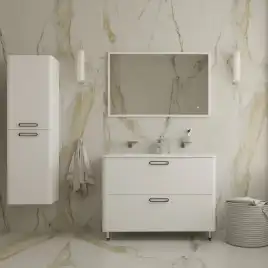 Тумба с раковиной IDDIS Brick 100, напольная, Белая, BRI10WFi95K