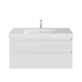 Тумба под раковину Kerama Marazzi CUBO 100 см, CUB.100.2\WHT.M подвесная, Белая матовая