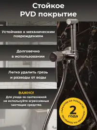 Гигиенический душ со смесителем AVS SEEME 811-331-GM, оружейная сталь