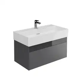 Тумба под раковину Kerama Marazzi LOGICA 90 см, LOG.90.2\ST подвесная, стальной серый